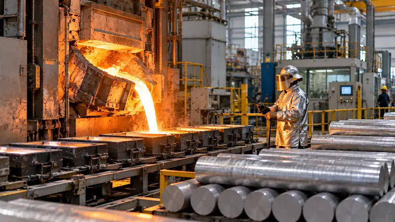 Aluminium casthouse casting billets planned through foundry planning in ERP
