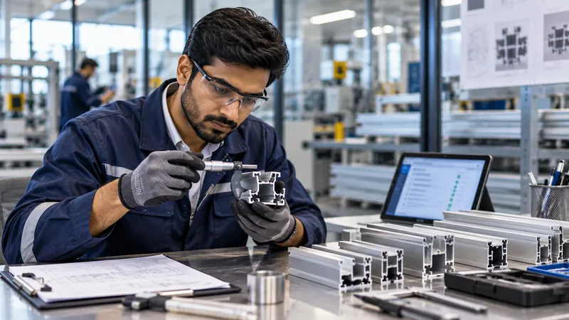 Quality inspector testing a product with results recorded on a tablet connected to the MES